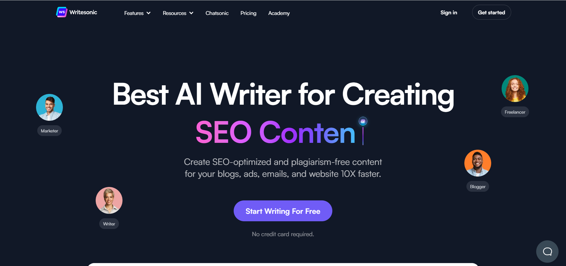 writesonic home page Writesonic