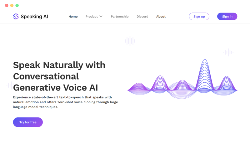 speaking.ai: AI-based voice cloning speech generation tool