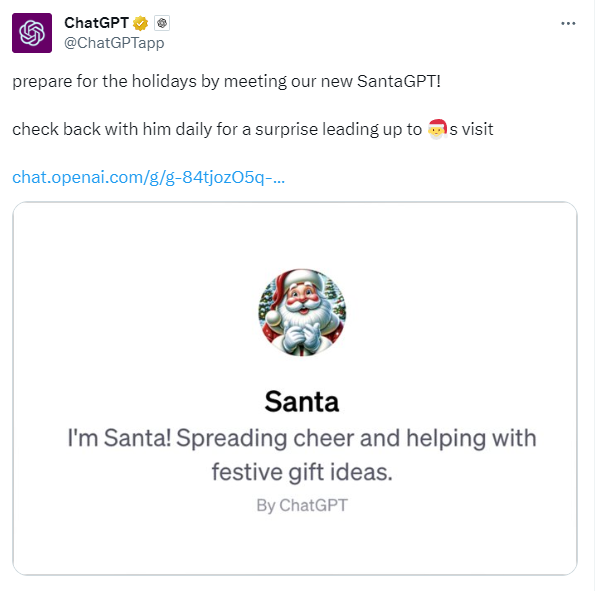 OpenAI launches SantaGPT to let AI help you choose Christmas gifts