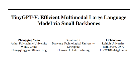 2024011008592022540 Small parameters, strong performance! Open source multimodal model - TinyGPT-V