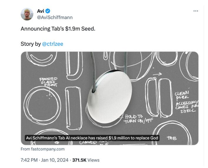 The first AI life partner necklace developed by a 21-year-old Harvard dropout is on hot pre-sale