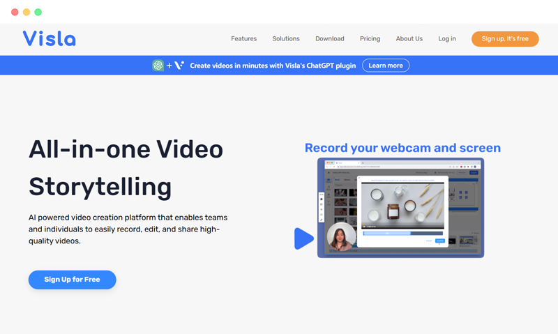 Visla: AI video creation tool platform based on artificial intelligence