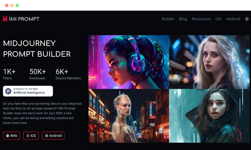 IMI Prompt：Midjourney绘画Prompt提示关键词生成器工具