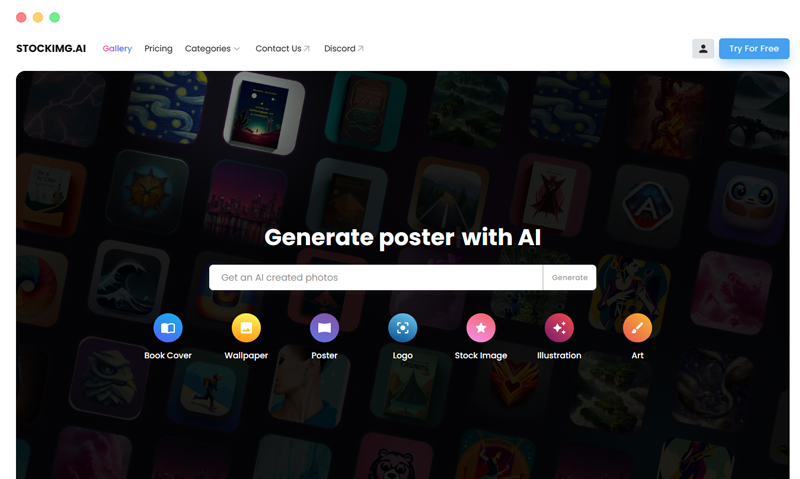 Stockimg.ai: AI painting cover LOGO image creation tool