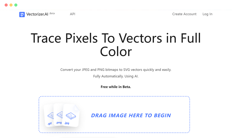 Vectorizer: An online tool that converts images into SVG vector images using AI