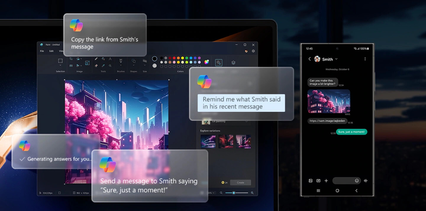 5f8a8b60-1f49-4b46-afff-e12b7c65f5c6 三星泄露微软 Copilot 新功能:用自然语言操控各种功能