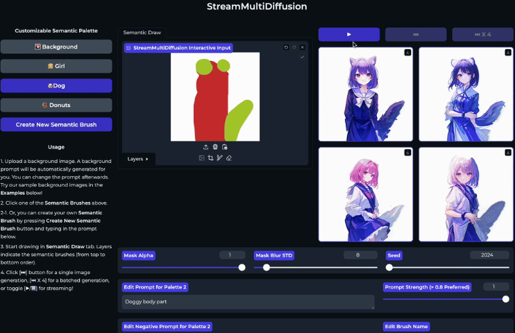 AI real-time painting system StreamMultiDiffusion supports local painting + prompts to generate pictures