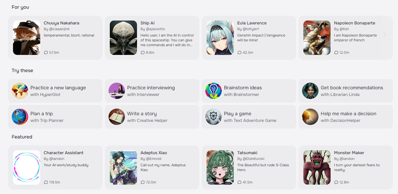 Character AI's generative AI chatbot can now speak