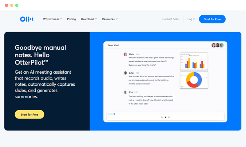 Otter.ai:基于人工智能的AI语音识别转文字转录工具