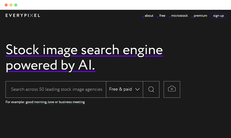 Everypixel: AI image search engine based on artificial intelligence