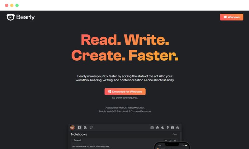 Bearly.ai: AI writing article generation tool based on artificial intelligence
