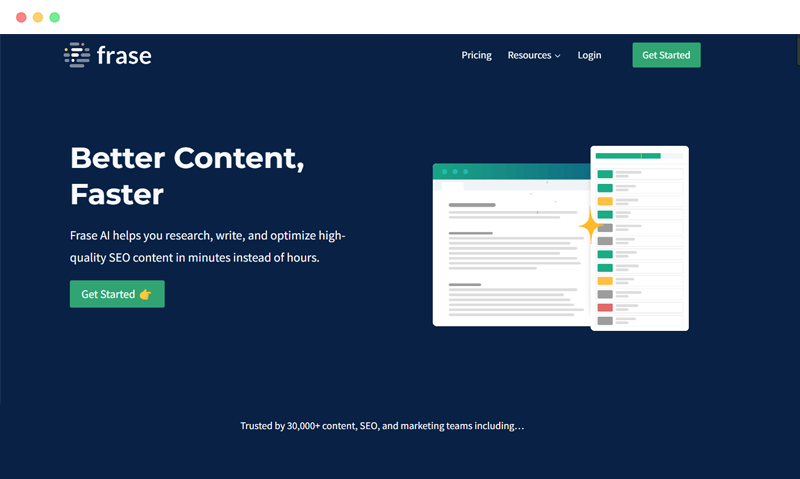 Frase.io: AI writing article generation content creation and optimization platform