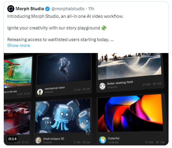 AI film-making platform Morph Studio officially opens access to waiting users