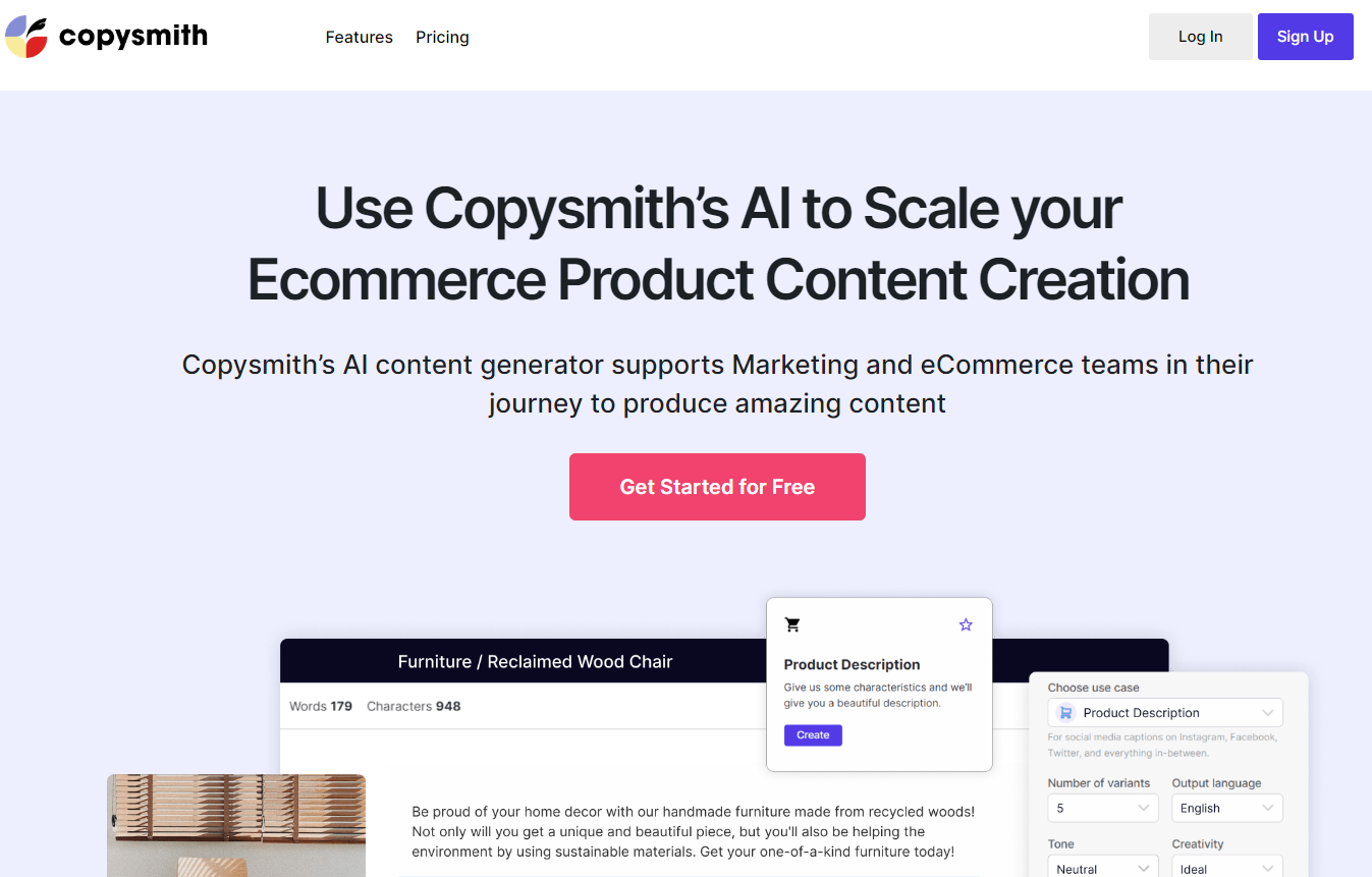 Copysmith: An AI content creation tool for enterprise and e-commerce businesses