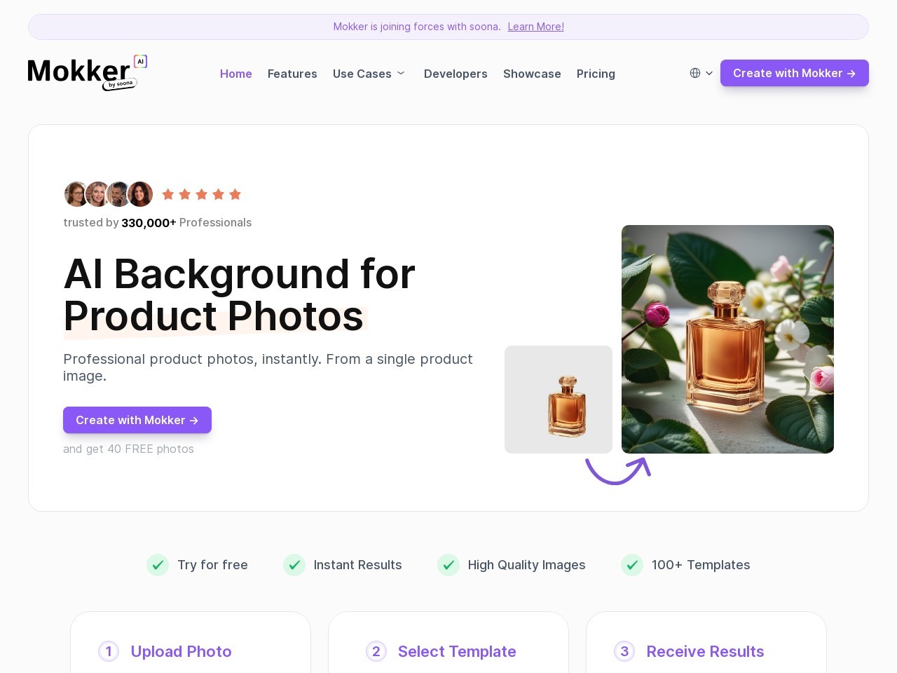 Mokker：为产品照片提供即时的人工智能背景替换