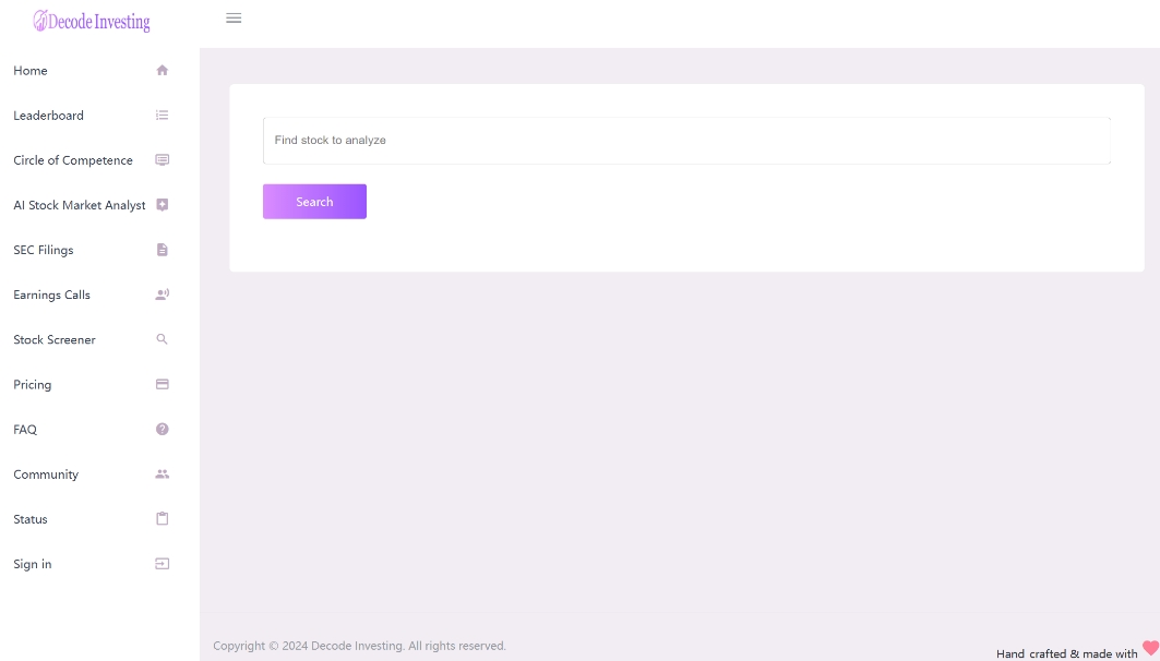 Decode Investing：一款智能化的AI股票市场研究分析助手