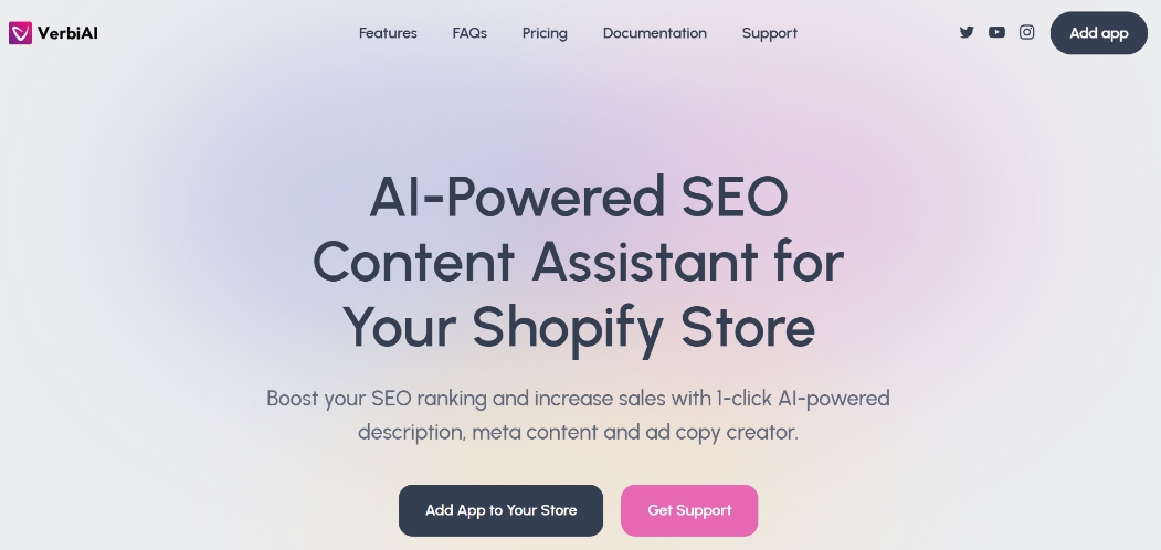 VerbiAI: Artificial Intelligence SEO Content Assistant for Shopify Stores