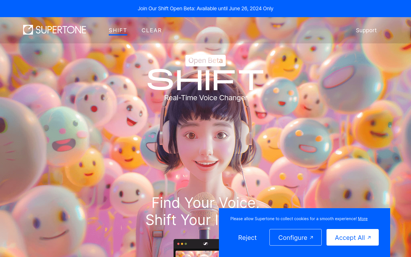 Supertone Shift: A free AI real-time voice changer software