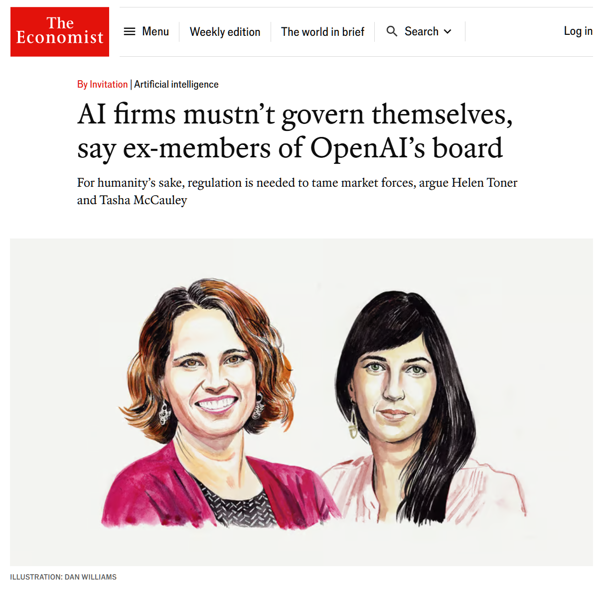 Two former directors say OpenAI's ability to govern itself is "unreliable": it will succumb to profits