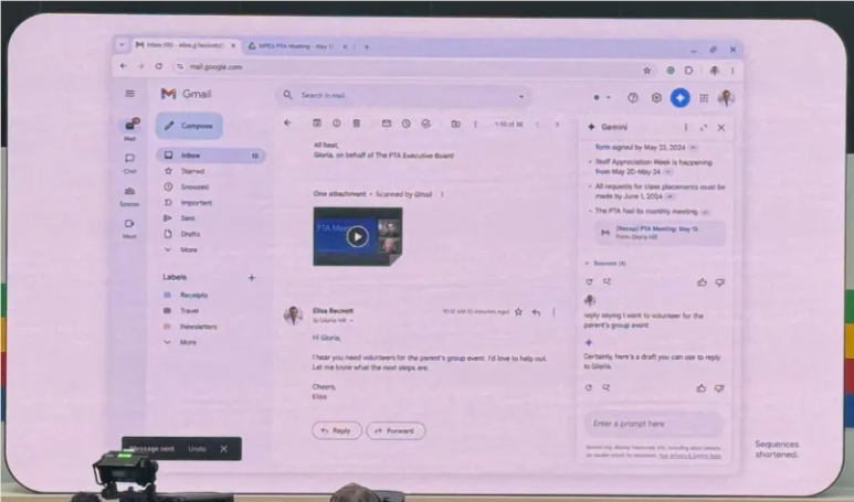 Gmail introduces Gemini AI technology to help users search, summarize and draft emails