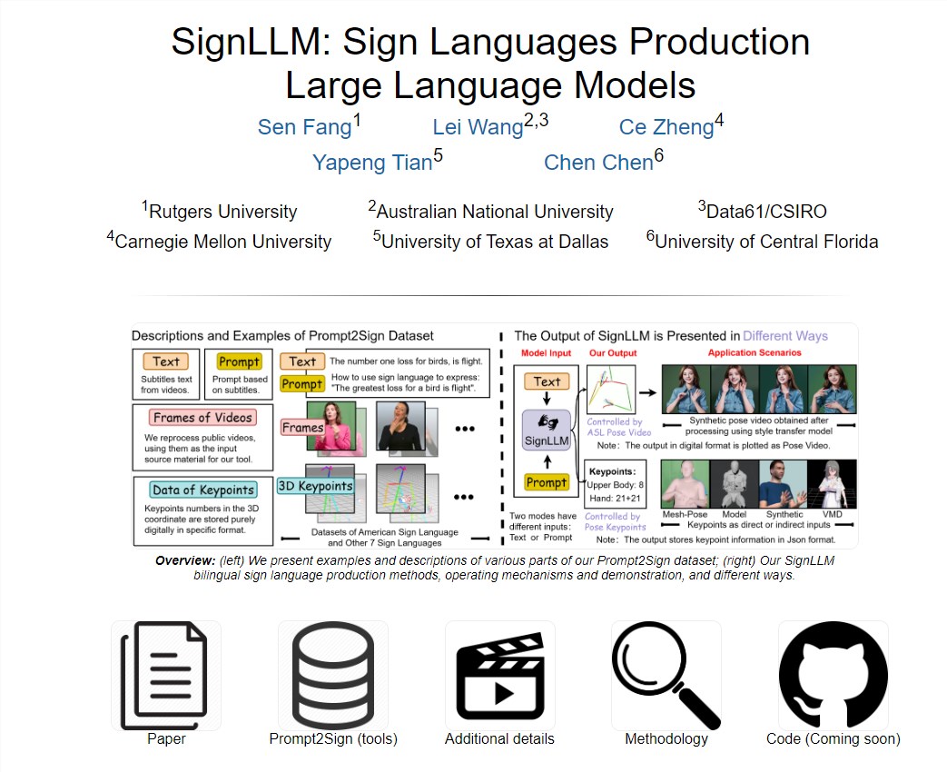 AI can generate sign language gesture videos! SignLLM can generate sign language videos through text descriptions
