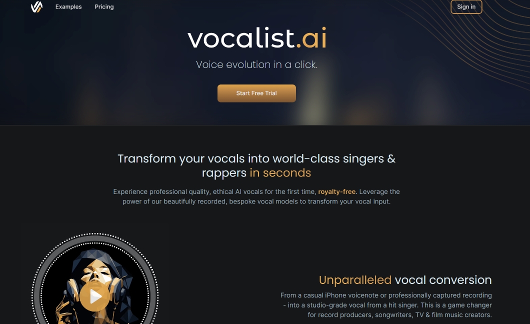 Vocalist ai: AI tool that transforms your voice into a professional singing performance