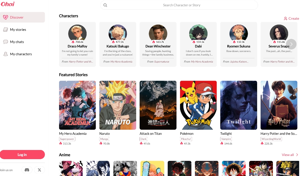 Ohai: An AI role-playing chat application and a virtual character AI companion platform