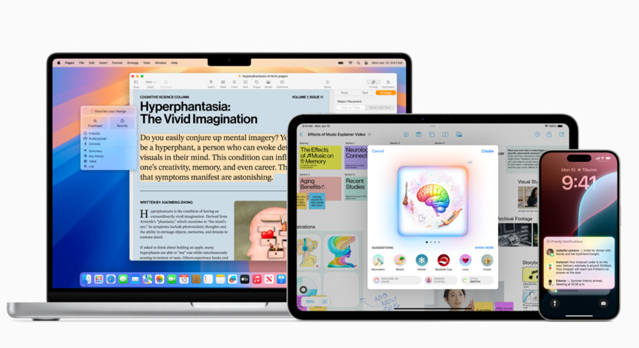 Apple's "AI" official explanation: Apple Intelligence local 3 billion parameter model, cloud based on Apple chip server