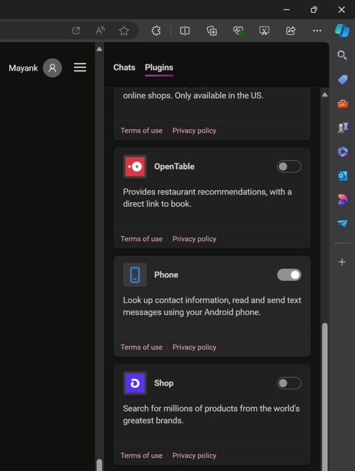 031f0003-8965-45fc-97fd-1d5f92b76647 网页版微软 Copilot 测试“Phone” AI 插件:可查联系人、撰写信息、设置闹钟等