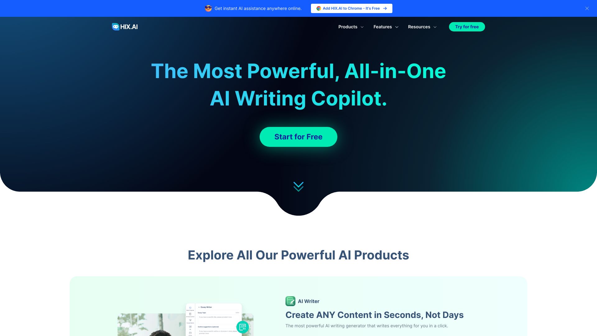 HIX.AI: An all-in-one AI writing assistant that helps you create the best copy