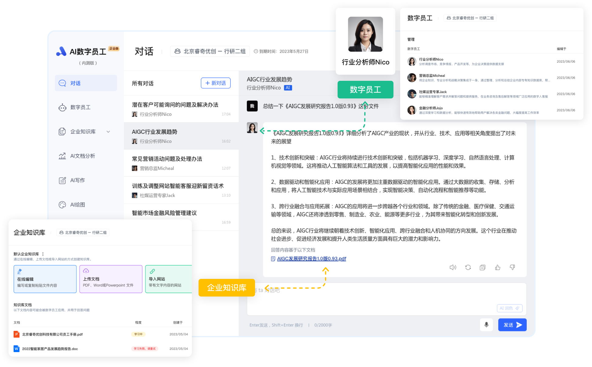 AI Digital Employee Enterprise Edition: Automated AI Office Assistant Driven by 360 Intelligent Brain Model