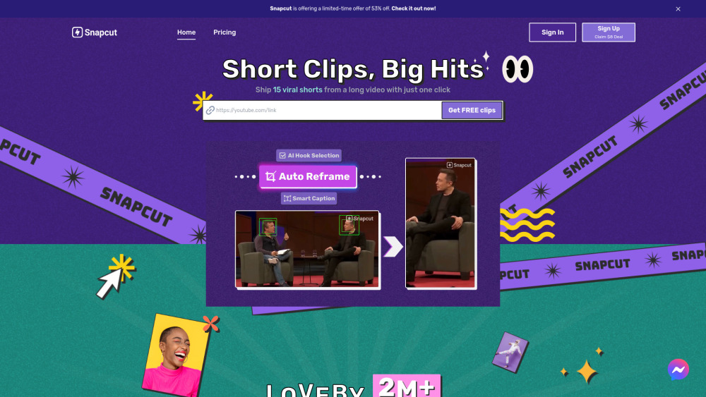 Snapcut.ai: AI video editing tool that remakes long videos into popular short videos