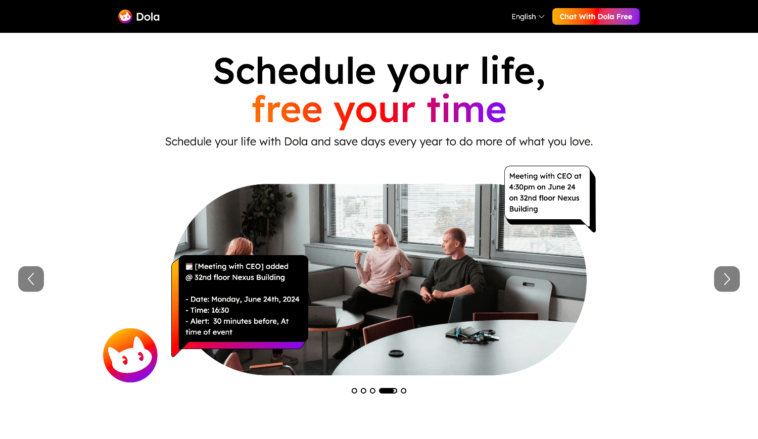 Dola: AI calendar assistant, chat with the robot to automatically set the calendar, time management and schedule assistant