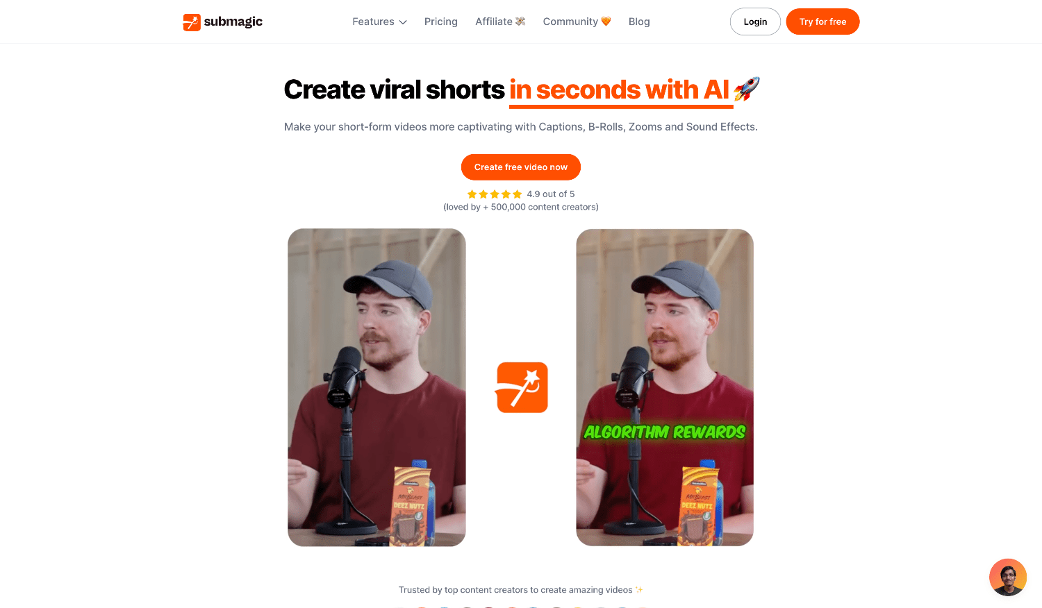 Submagic: Fully automatic short video subtitle generation AI tool, a powerful and easy-to-use short video tool