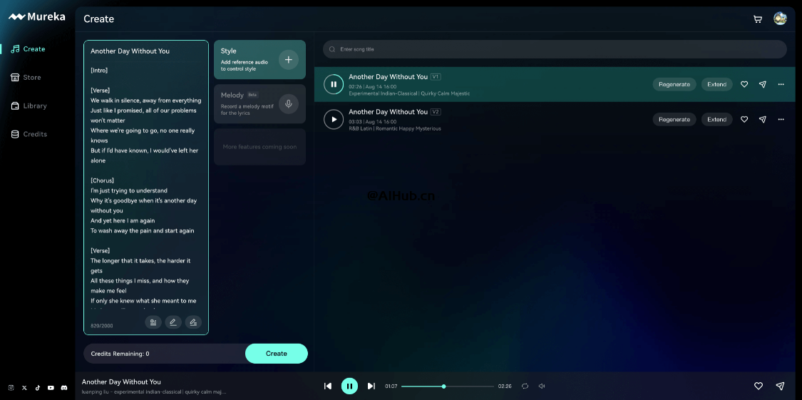 Mureka：AI音乐平台，昆仑万维推出的商用AI创作和发布平台