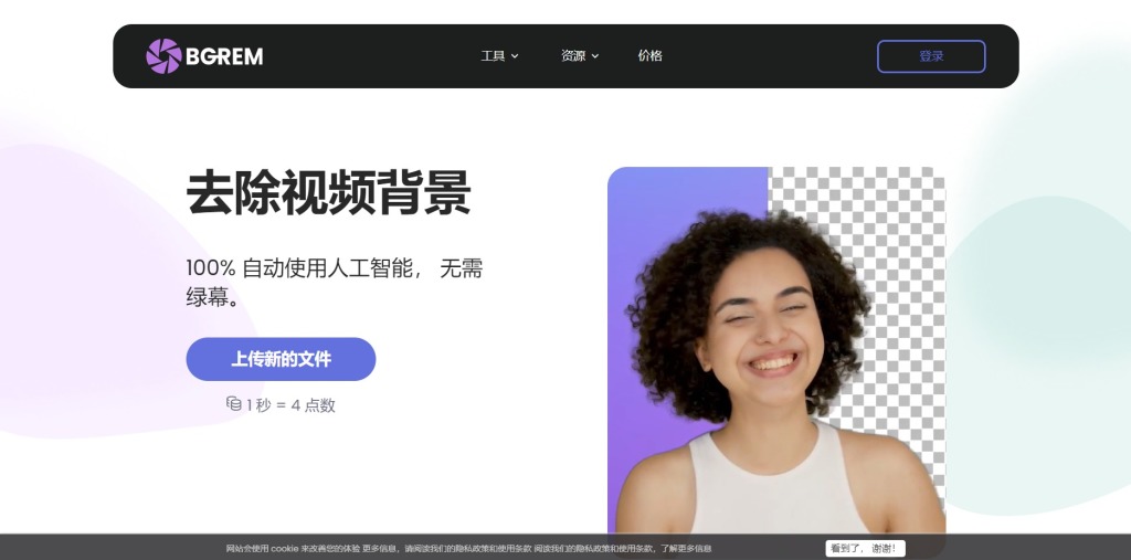BgRem: video background removal tool, AI platform for creating and editing images and videos