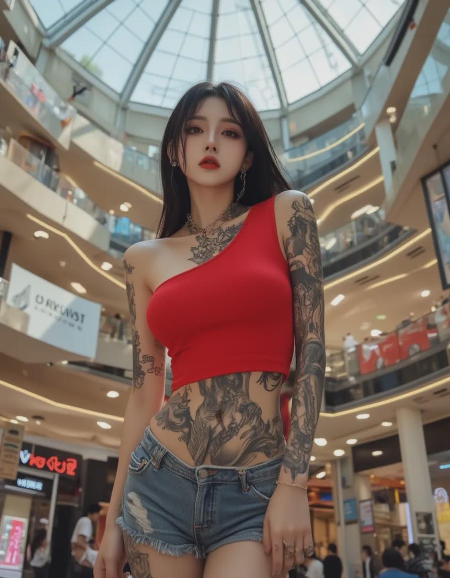 6c53daffj00skg8oj002td000ow00w0m Drawing a super realistic tattooed lady with AI, a Flux LORA model featuring a rebellious girl tattoo!