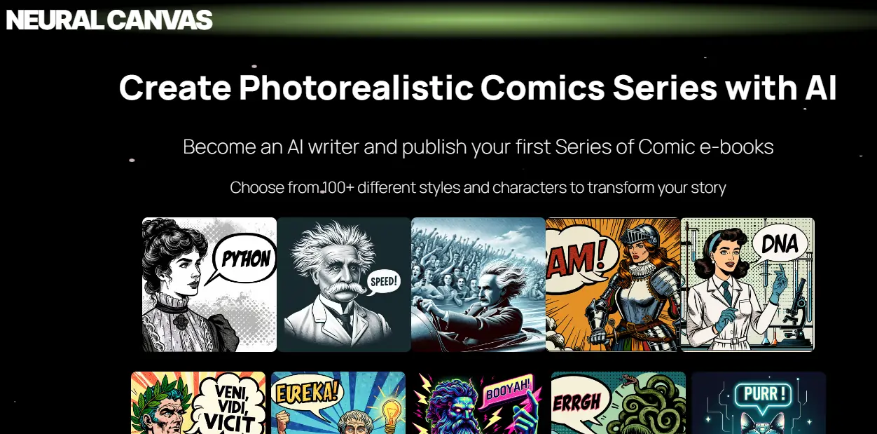 Neural Canvas: An AI tool that allows users to easily create comic scripts and generate comics, helping users create realistic comic works