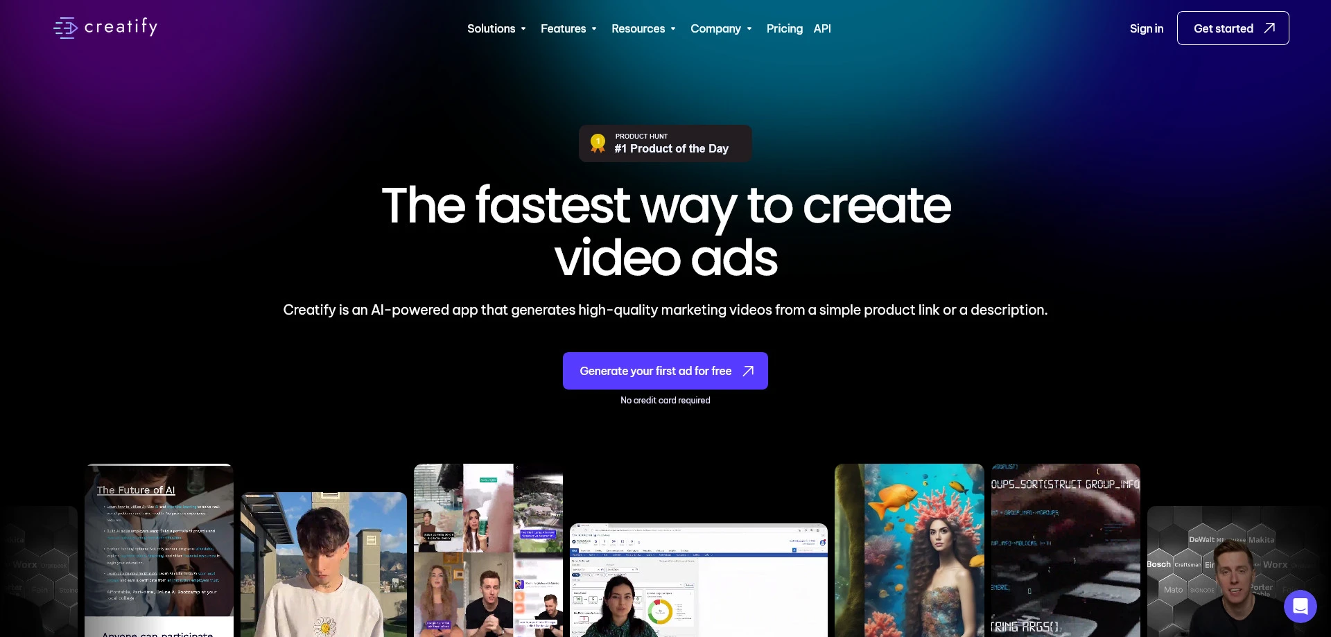 Creatify: video ads with AI, an AI short video ad production platform