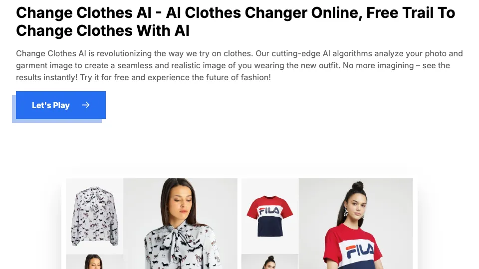 Change Clothes AI: an online dressing tool that generates AI model fitting pictures with one click