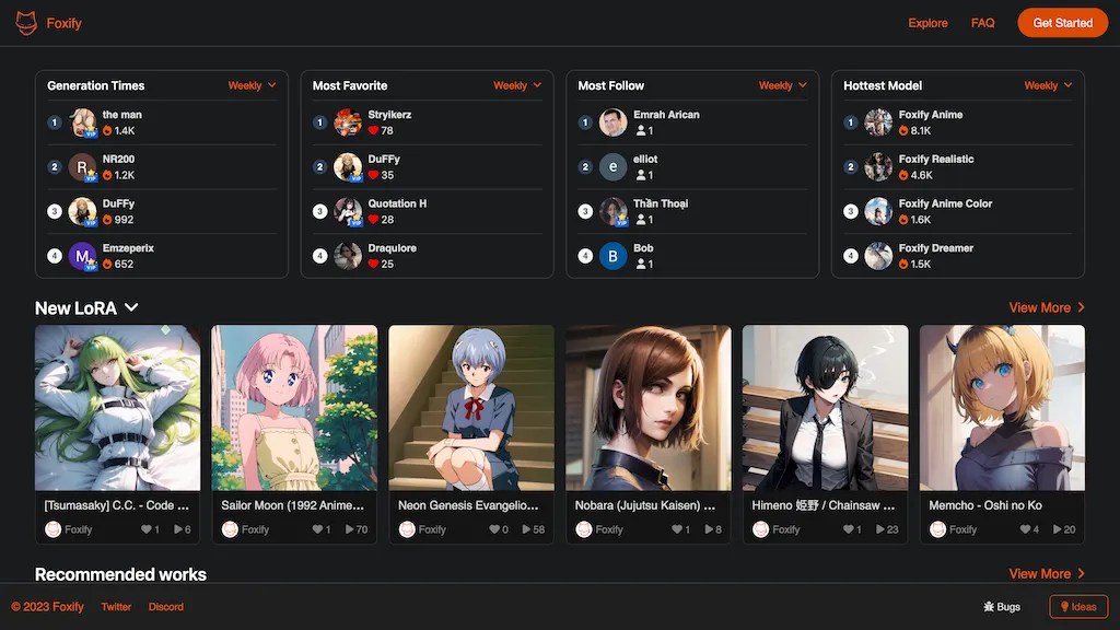 Foxify: An AI website that generates anime images for free. Enter text to generate various types of anime images.