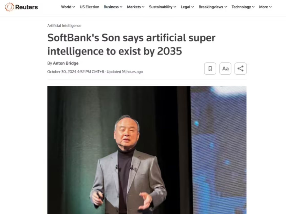 SoftBank CEO Masayoshi Son backs artificial superintelligence: Hundreds of billions of dollars being set aside for next 'big move'