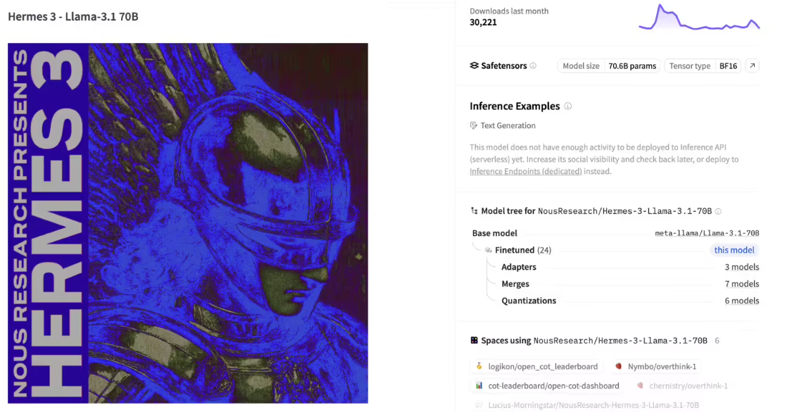 AI 初创公司推出 Nous Chat 聊天机器人，底层基于 Meta Llama 3.1 打造