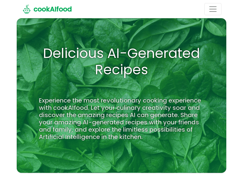cookAIfood：AI生成食谱的平台，让您发现和创造美味佳肴
