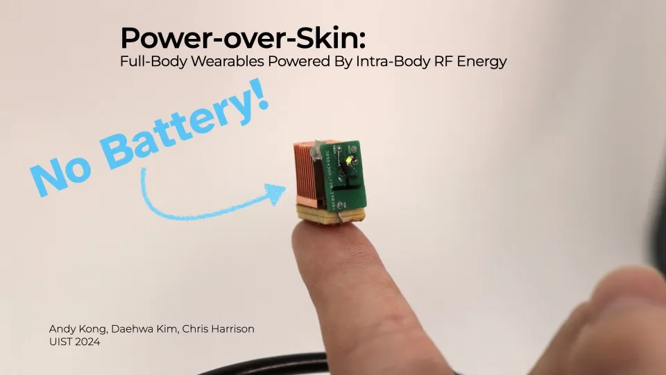 卡内基梅隆大学研发出皮肤供电技术，可穿戴设备将无需电池