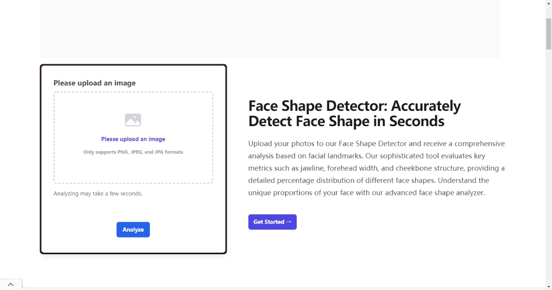 Face Shape Detector：快速识别脸型的AI工具，帮助用户准确识别自己的面部形状和特征