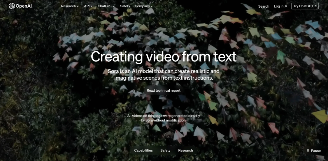 Sora: AI video generation tool, AI video generation model released by OpenAI