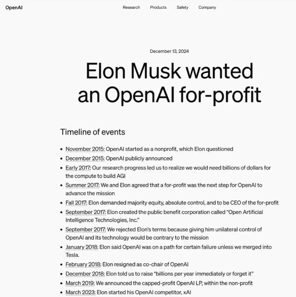 OpenAI Calls Out Musk Again: You Can't Achieve AGI With Lawsuits
