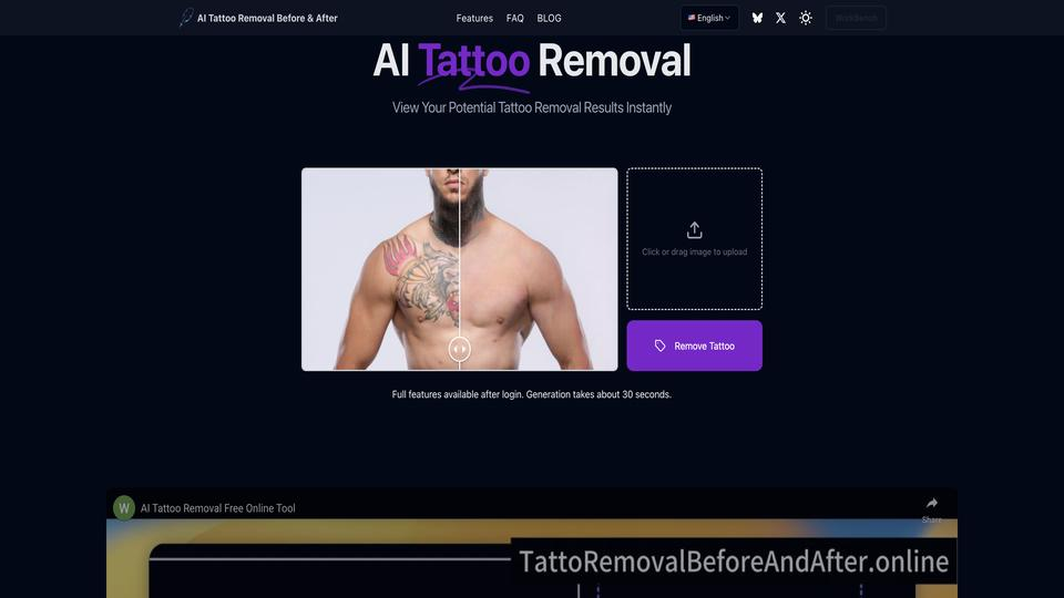 AI Tattoo Removal: AI tattoo removal tool for individuals who wish to remove tattoos as well as tattoo removalists