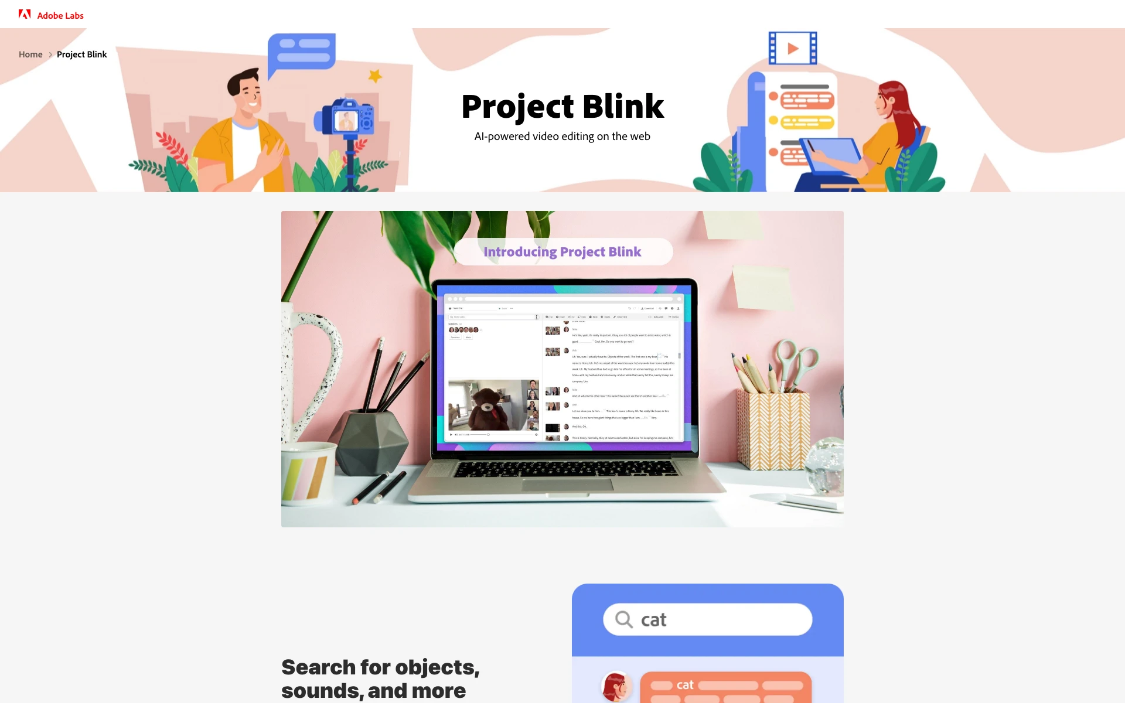 ab7a1b6bj00soetik00czd000v900jjp Project Blink: Online video editing tool, a cloud-based AI video editing tool launched by Adobe